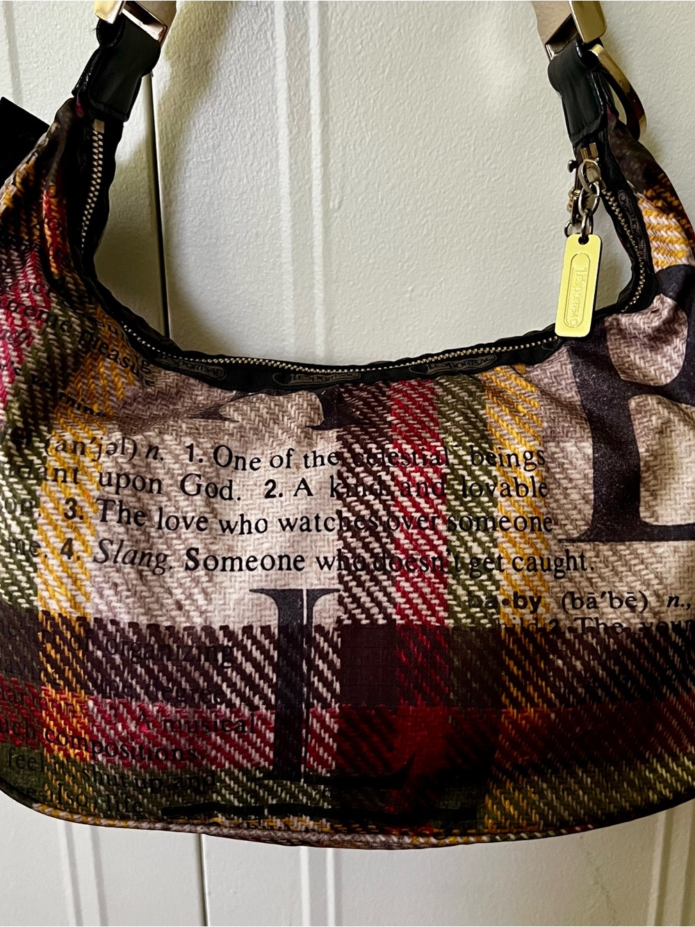 LAMB Gwen Stefani Donegal Plaid Hella Hobo BagBrown
